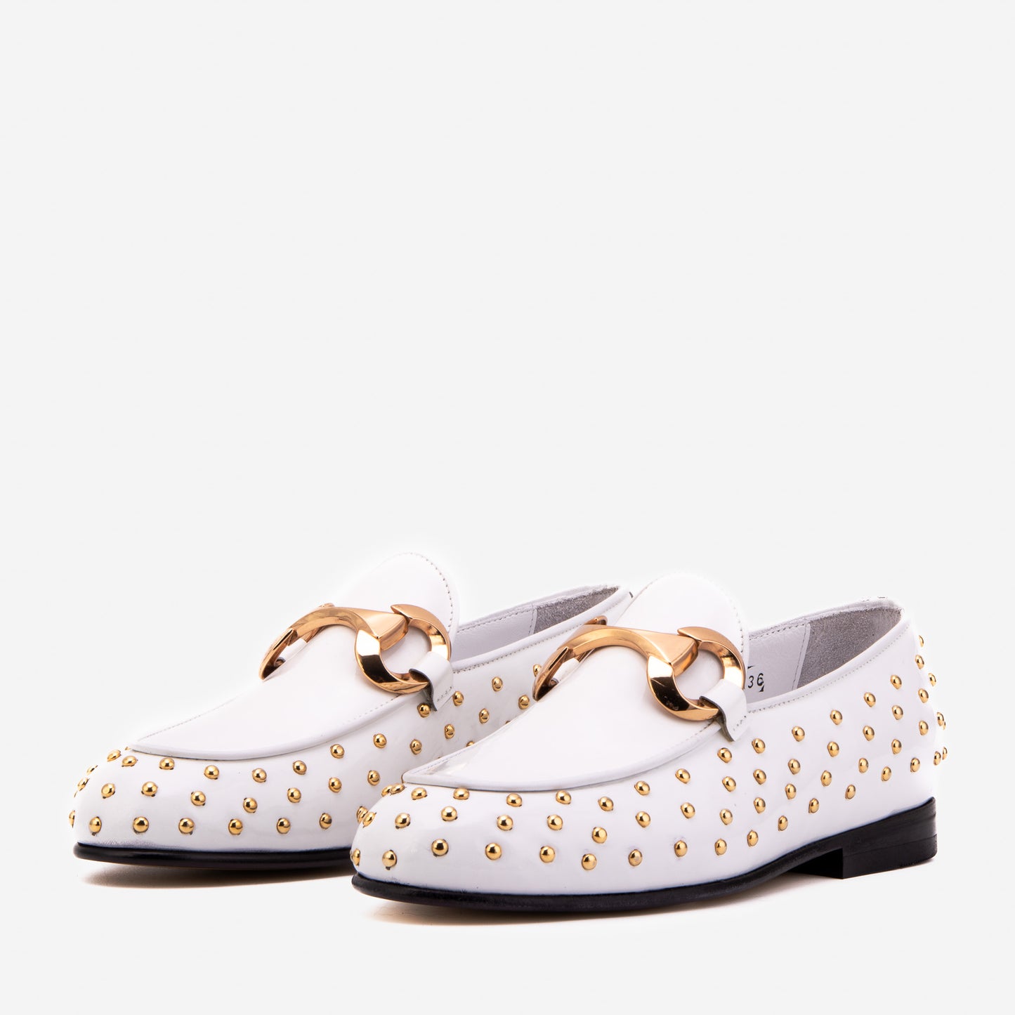 The Jupiter Shoe White Spike Leather Bit Dress Loafer Limited Edition Women Shoe