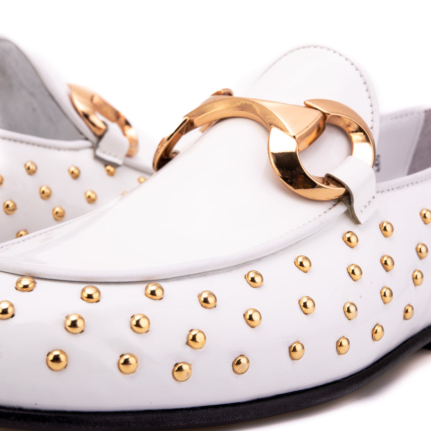 The Jupiter Shoe White Spike Leather Bit Dress Loafer Limited Edition Women Shoe