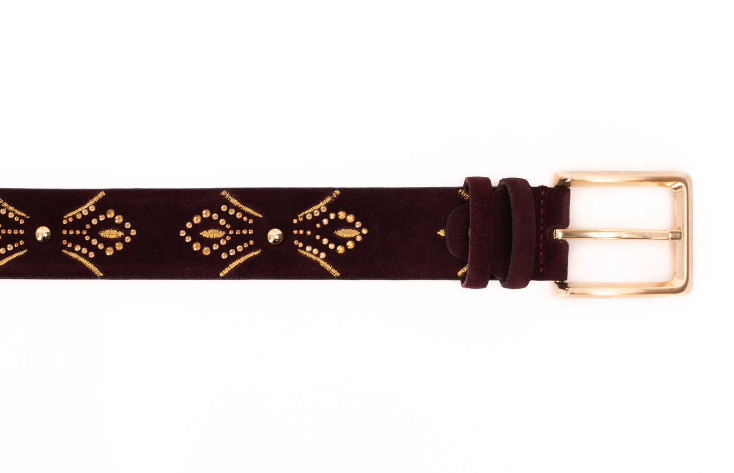 The Lazio Burgundy Suede Leather Belt