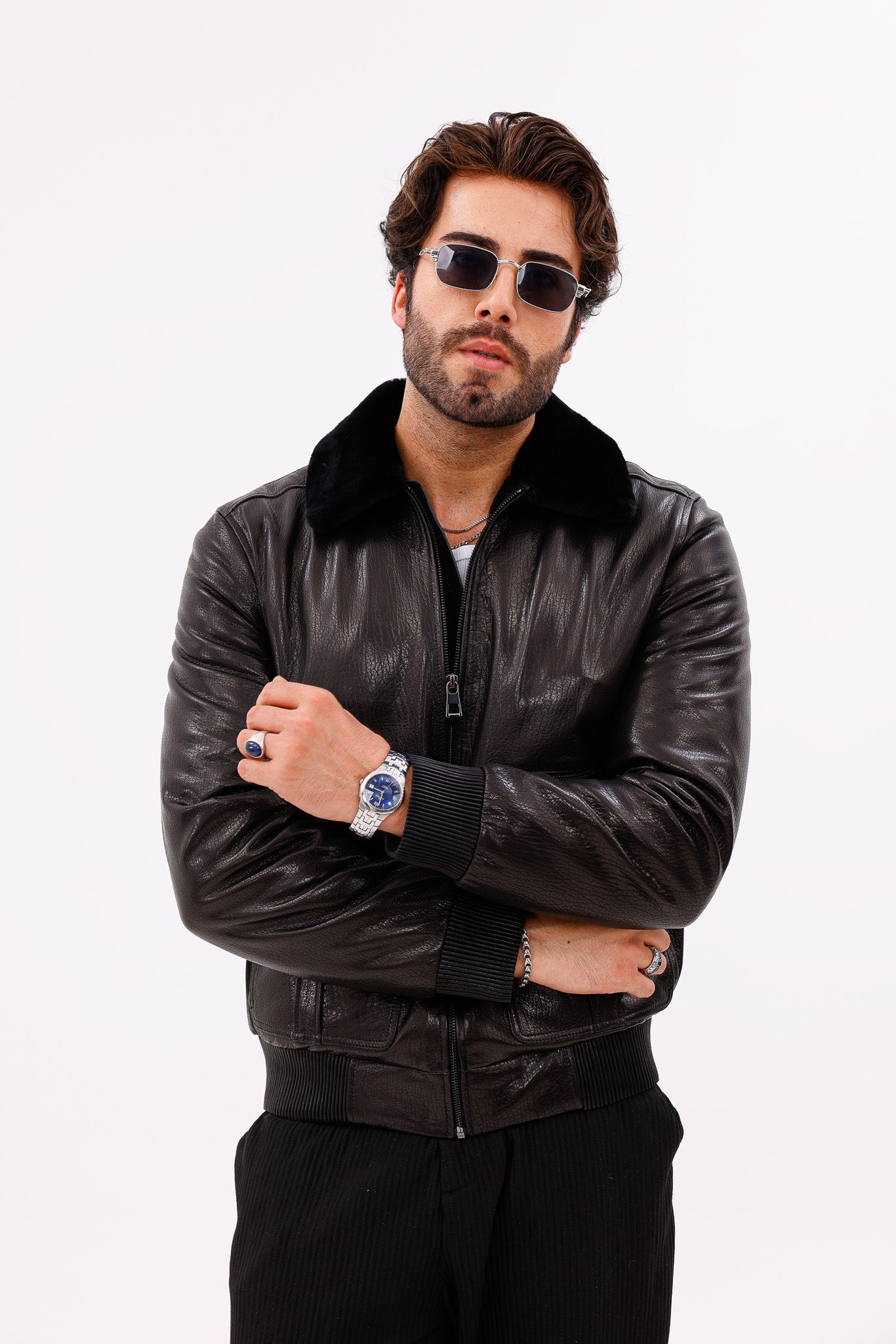 The Ardent Black Lambskin Men Leather Jacket
