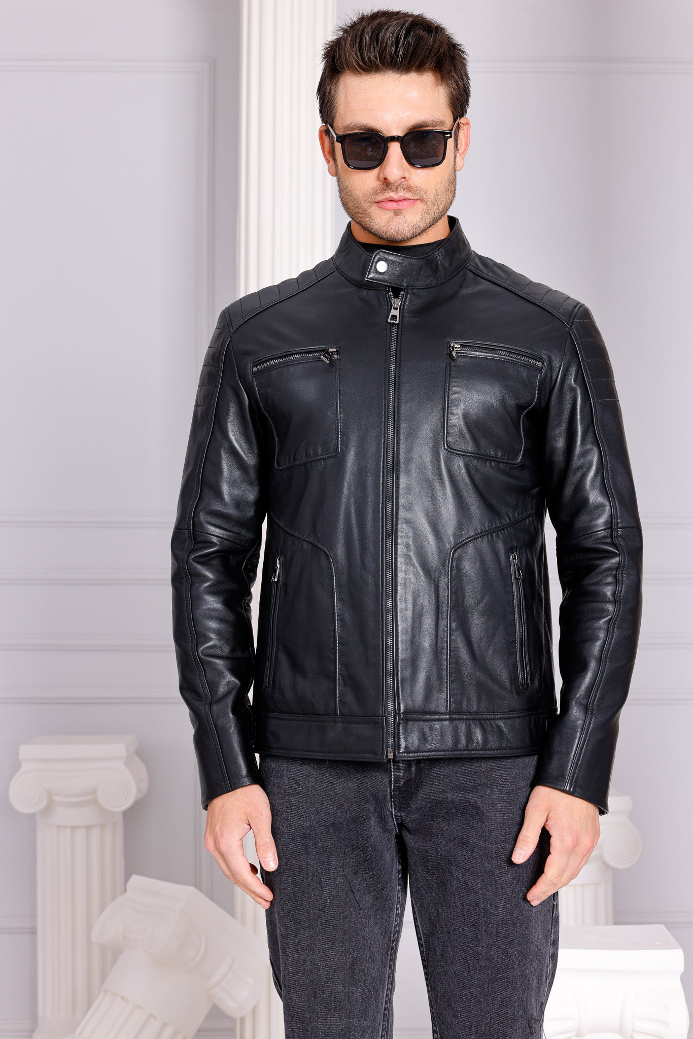 The Argento Black Leather Jacket