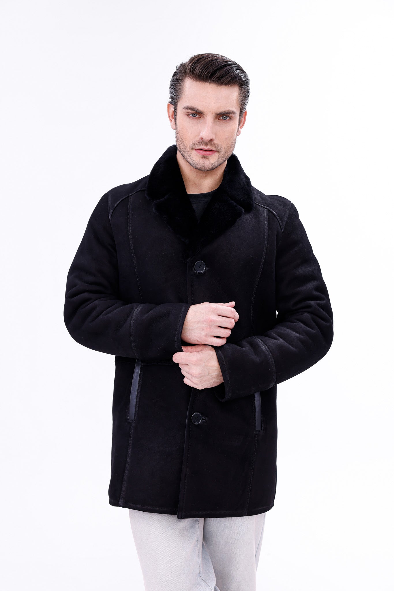 The Lariana Black Shearling Men Jacket