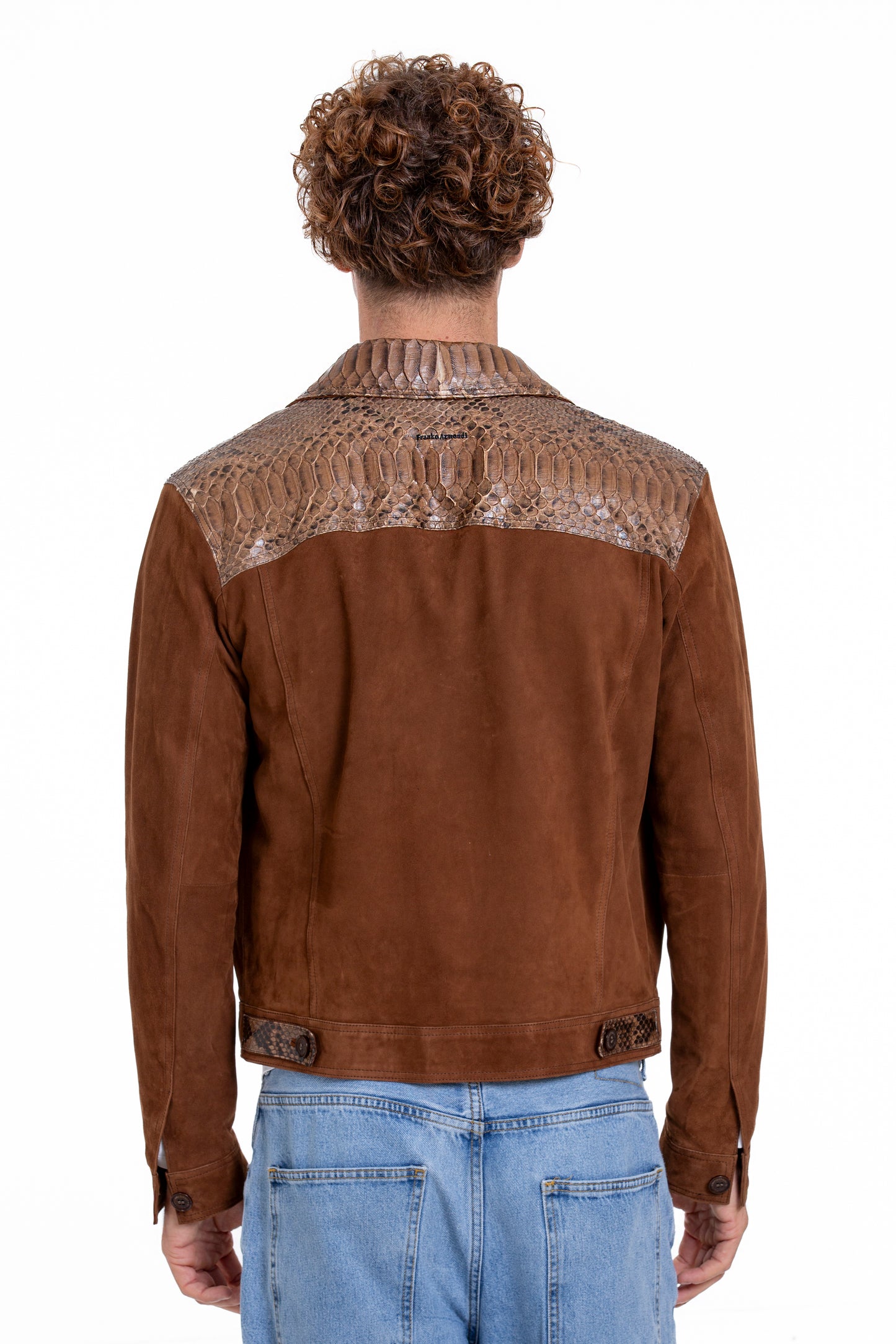 Chaqueta de piel de pitón de ante color canela para hombre de Margaraten