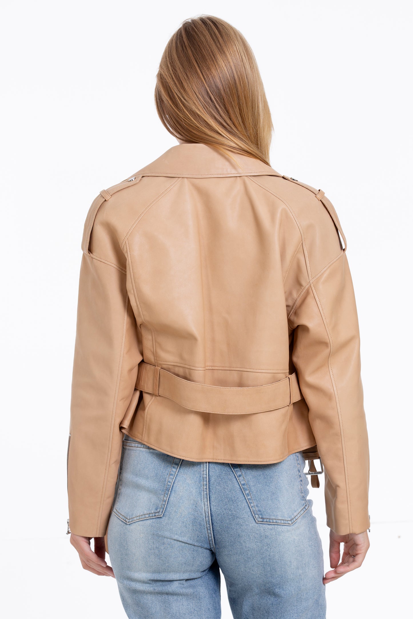 Chaqueta de cuero Noord para mujer con diseño de galletas