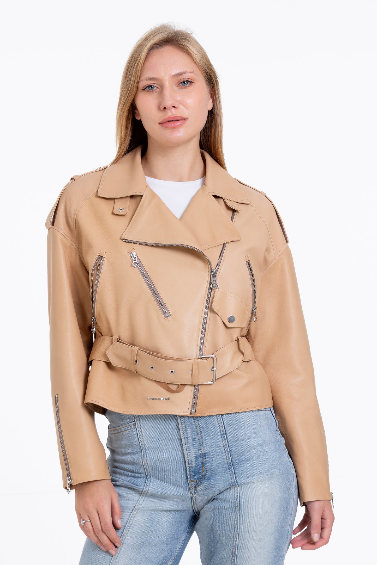 Chaqueta de cuero Noord para mujer con diseño de galletas