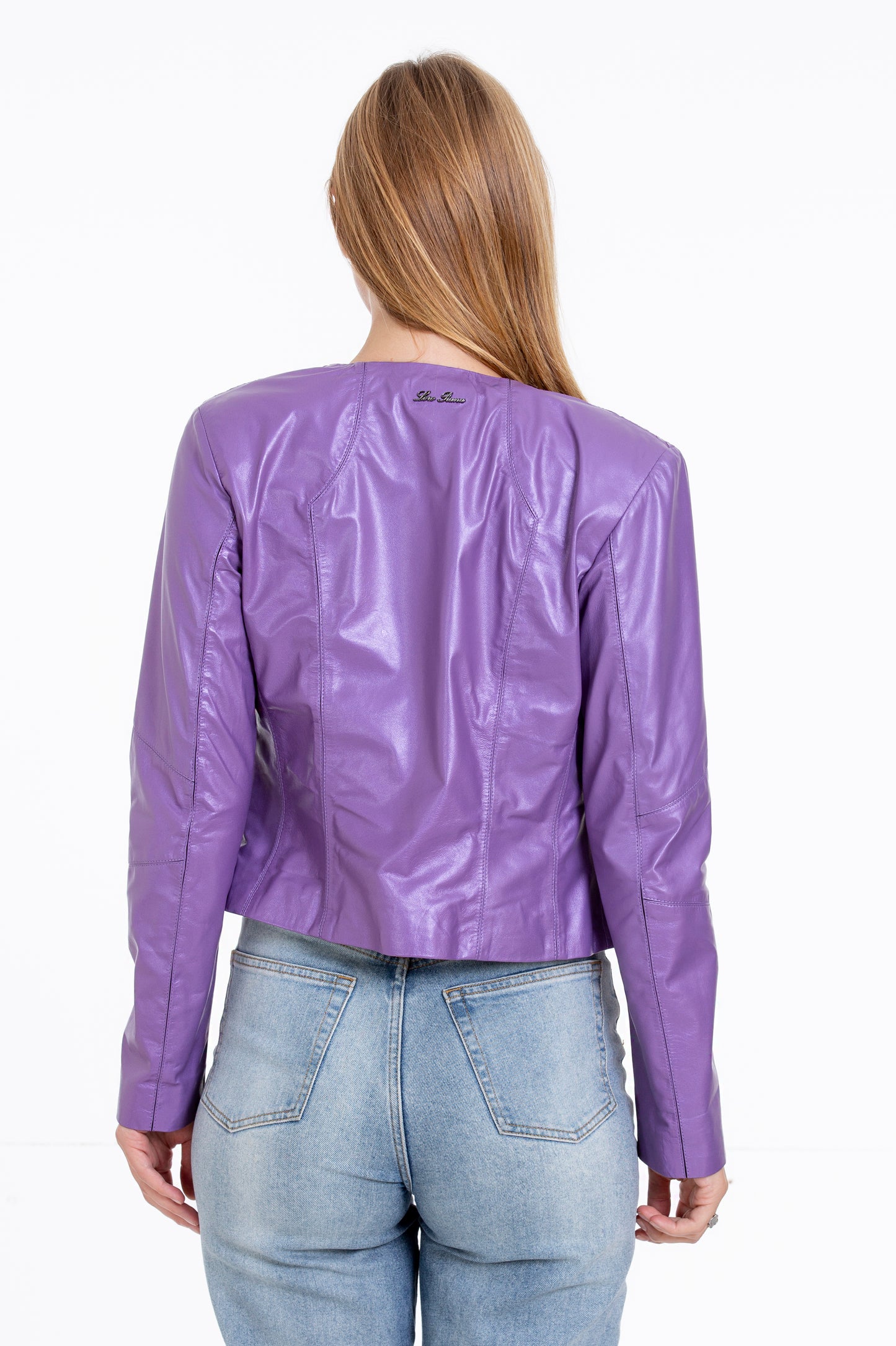La chaqueta de cuero lila para mujer de Havnen