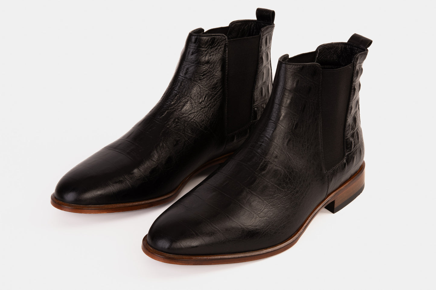 ¡La bota de vestir para hombre Chelsea de cuero negro Sirocco, venta final!