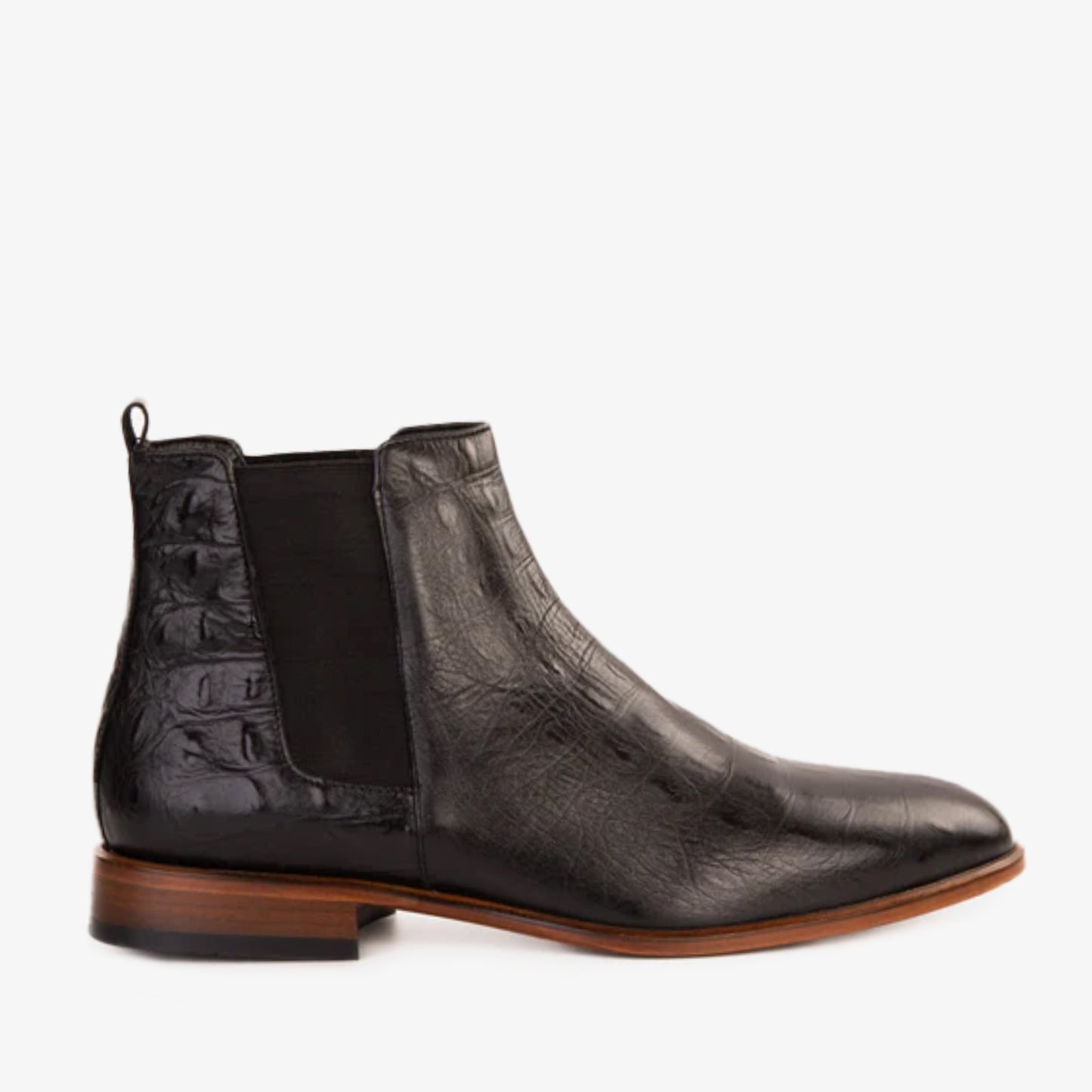 ¡La bota de vestir para hombre Chelsea de cuero negro Sirocco, venta final!