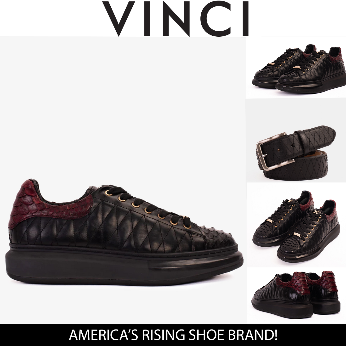 Zapatillas Adler Pyht Snk Skin negras y burdeos para hombre