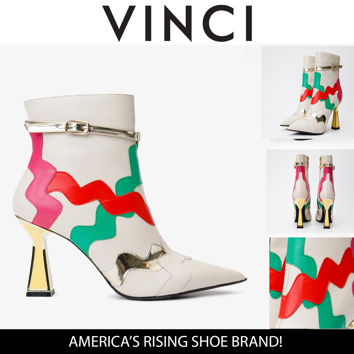 Botín de piel color crema Tario para mujer