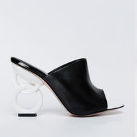 The Cymmer Black Leather Women Sandal