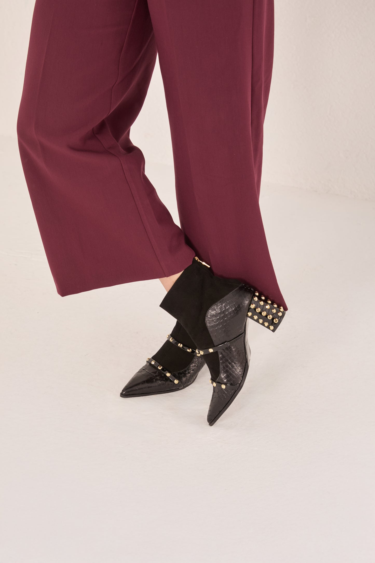 Bota de mujer con tacón de bloque de piel Valentina