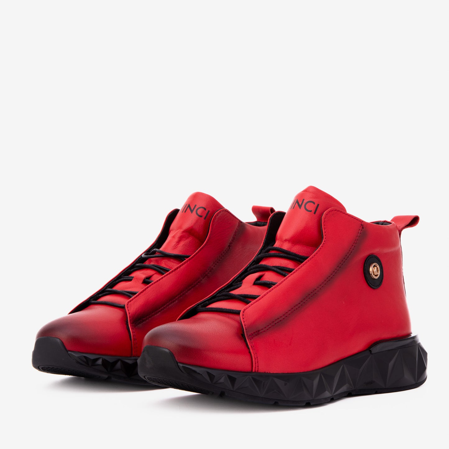 El Zapatilla de Cuero Rojo para Hombre Vertex