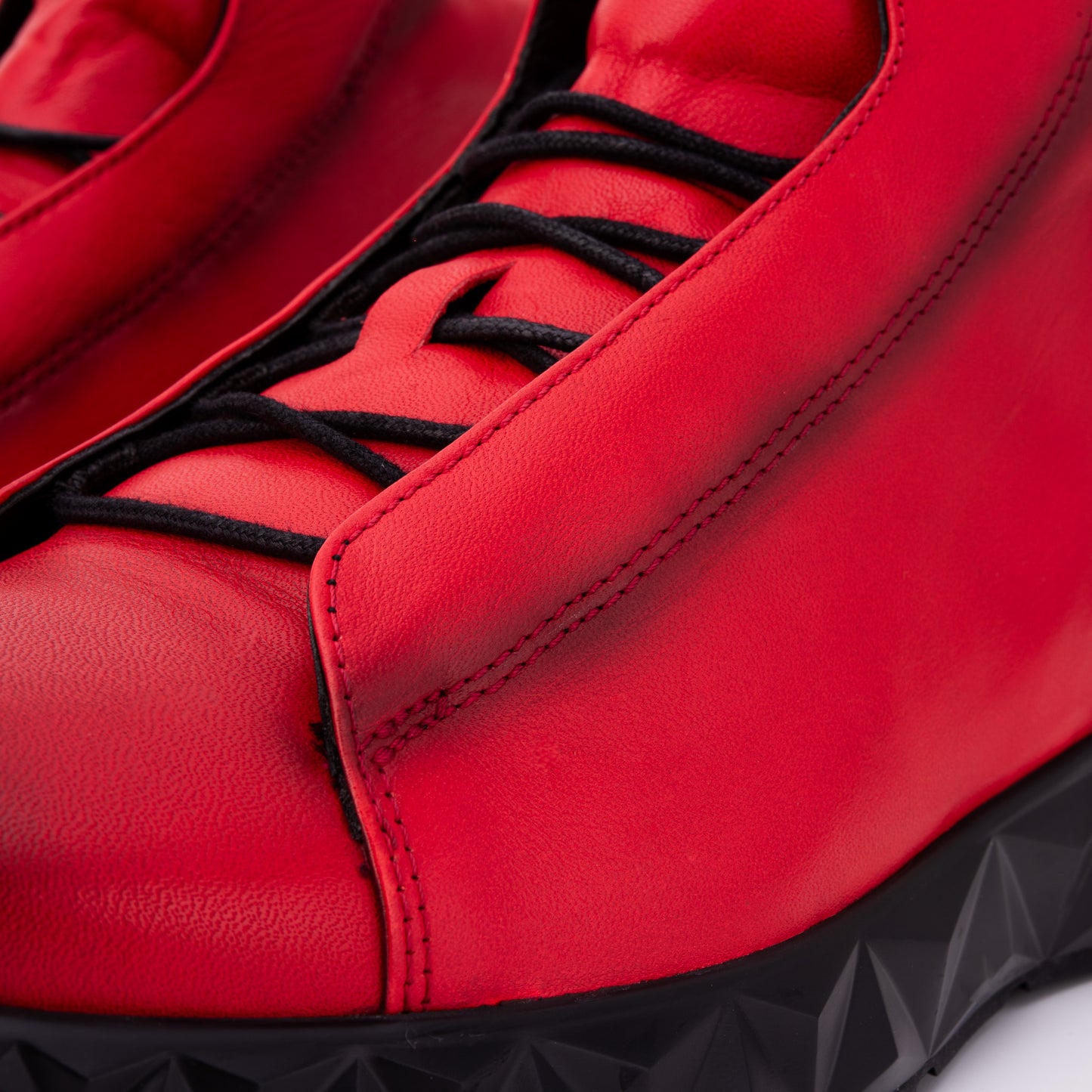 El Zapatilla de Cuero Rojo para Hombre Vertex