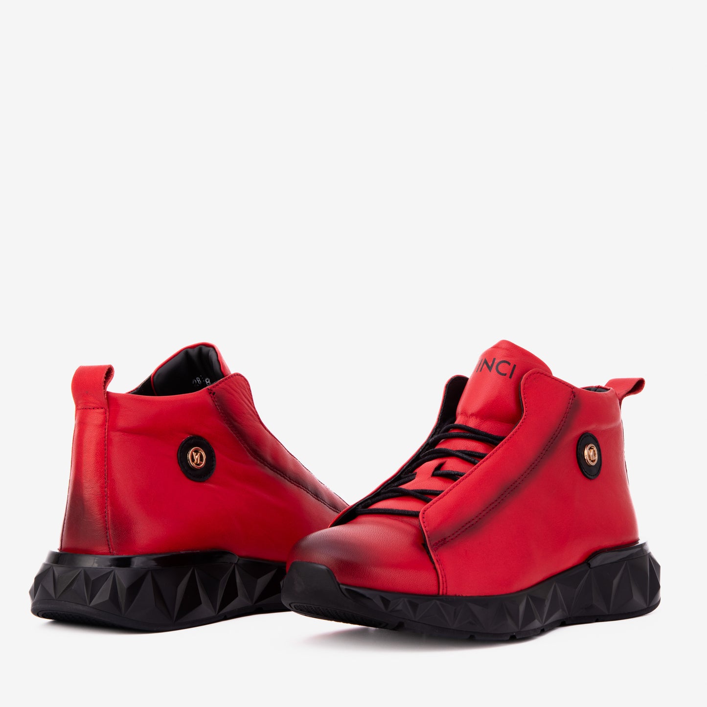 El Zapatilla de Cuero Rojo para Hombre Vertex