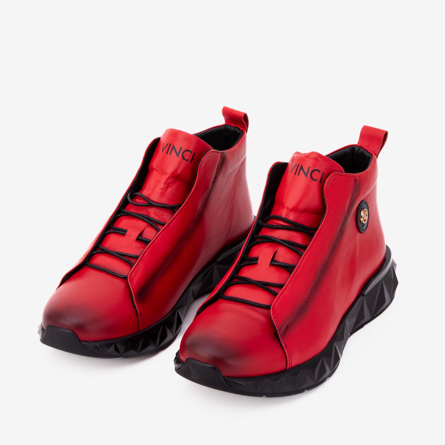 El Zapatilla de Cuero Rojo para Hombre Vertex