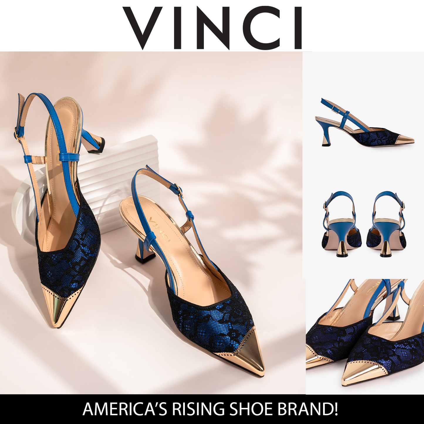 The Bali Sax Blue Leather Slingback Women Sandal