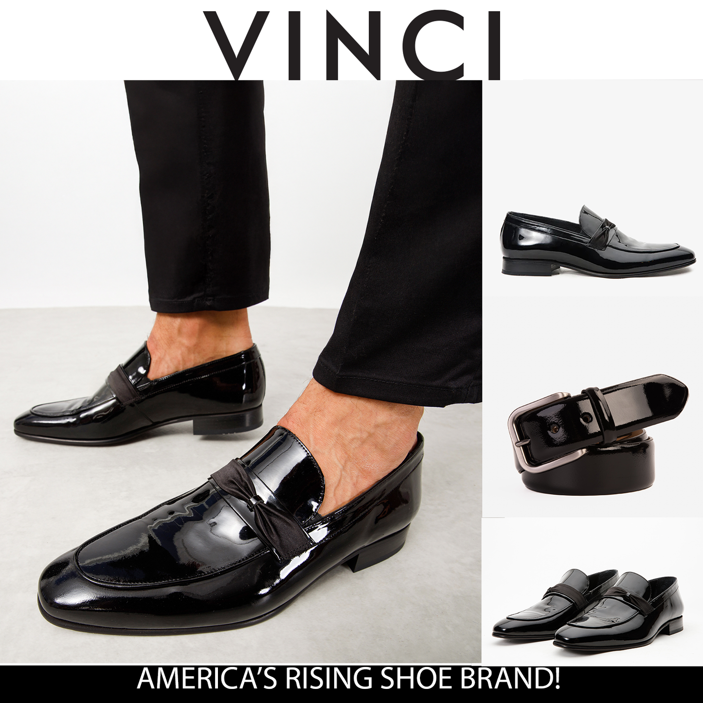 The Dodoma Black Patent Leather Loafer Men Shoe