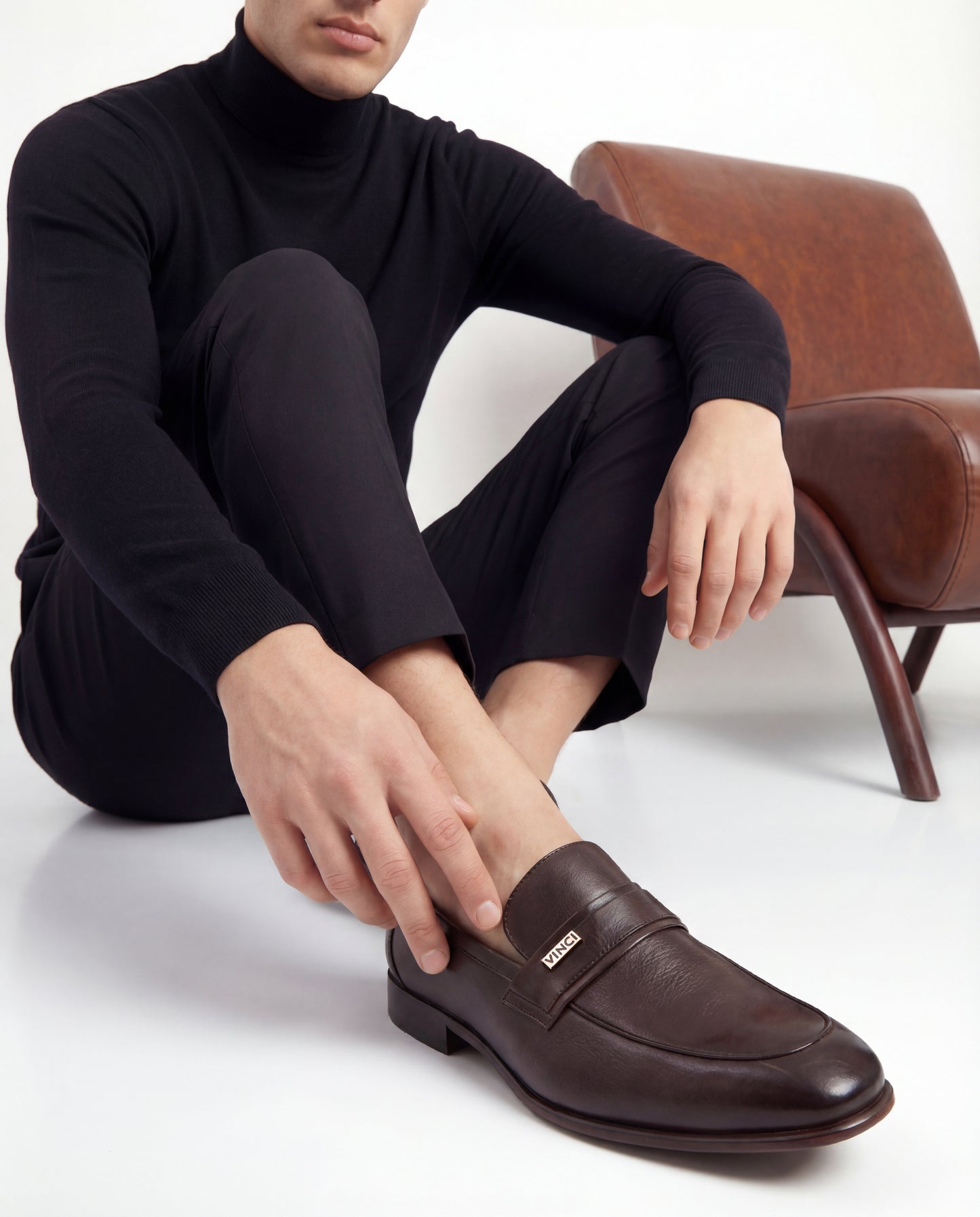 El mocasín Ashford para hombre en piel de búfalo Baby