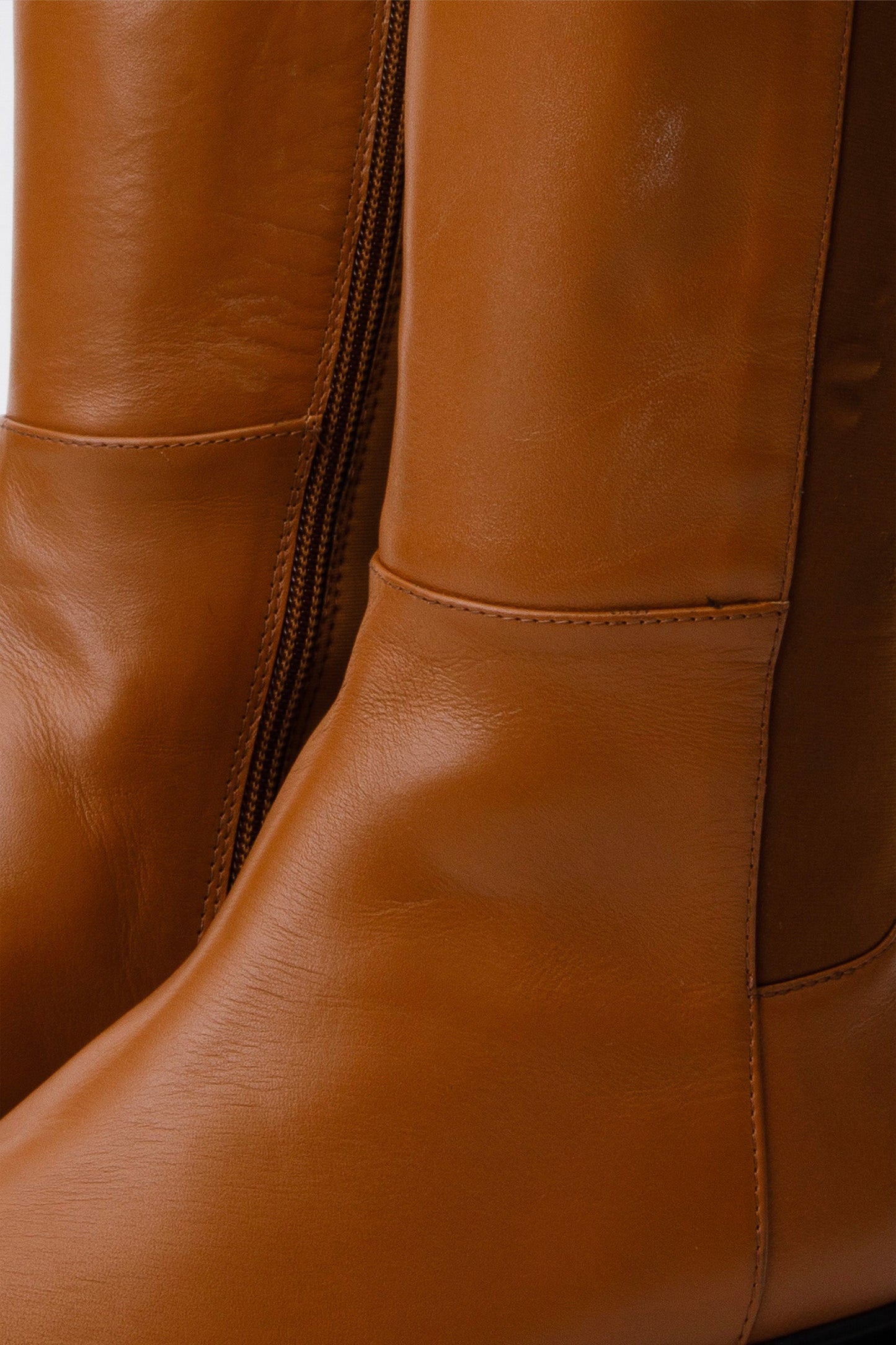 حذاء Harmony Belle Tan Leather بطول الركبة للنساء