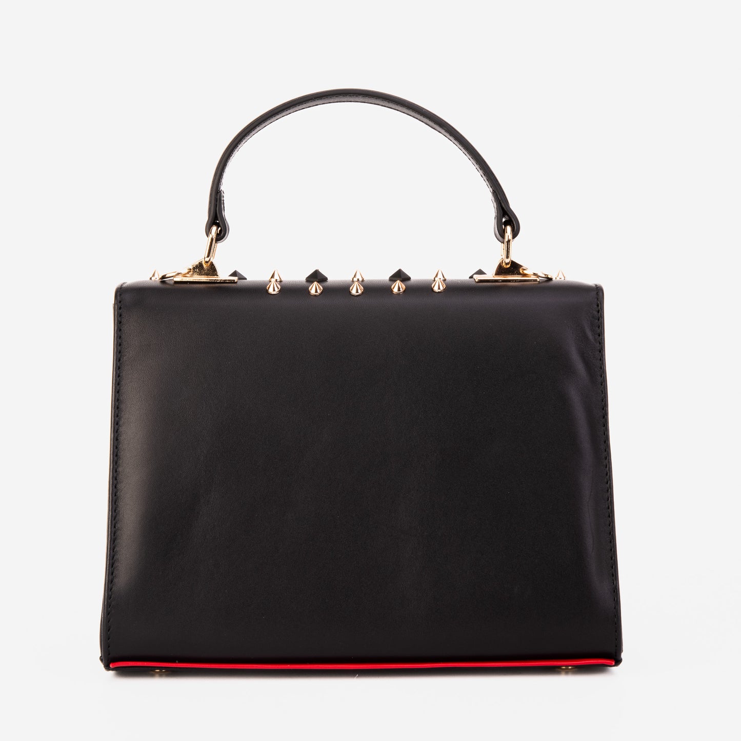 El bolso de mano Infanta de piel con pinchos negros