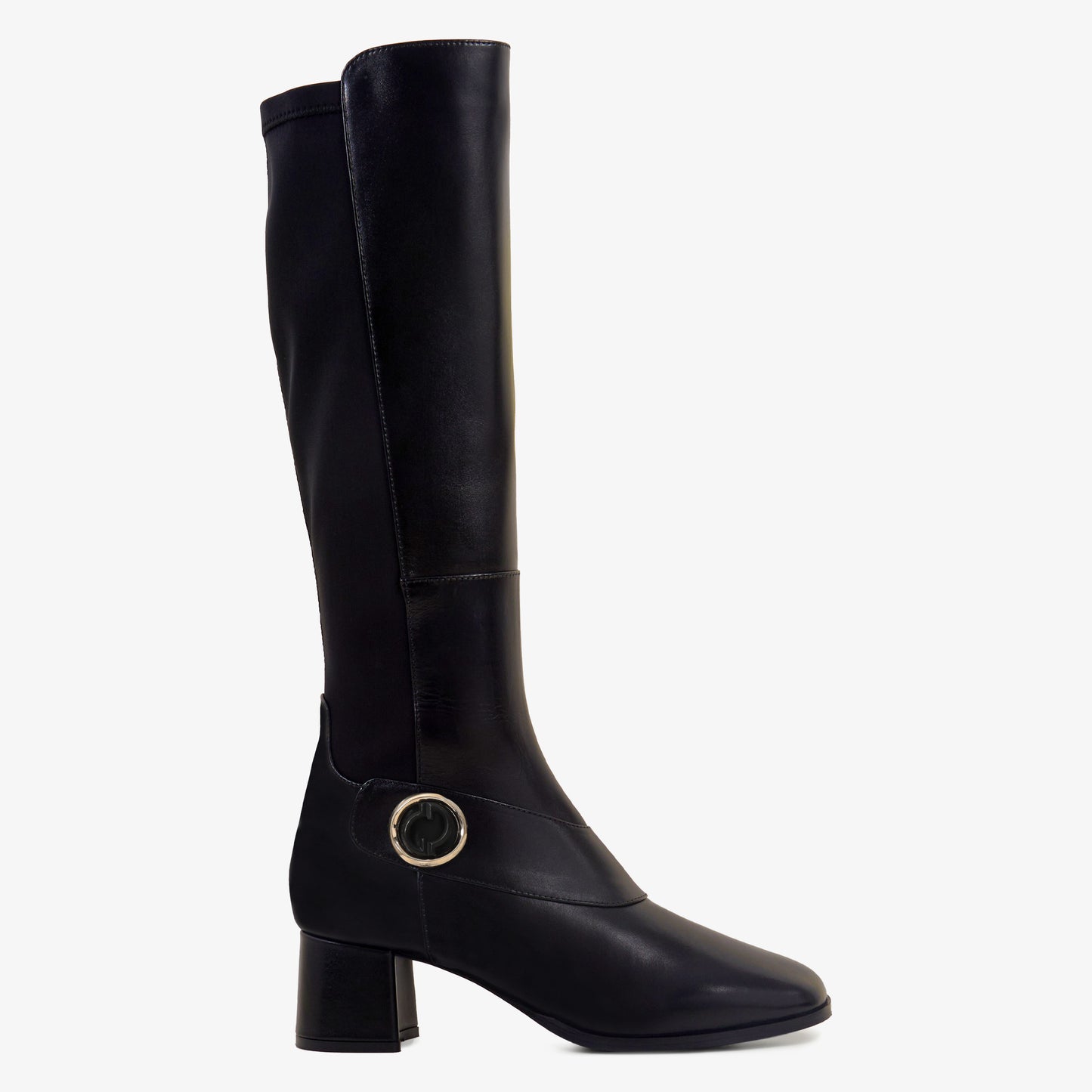 Bota hasta la rodilla de cuero negro Windsor para mujer