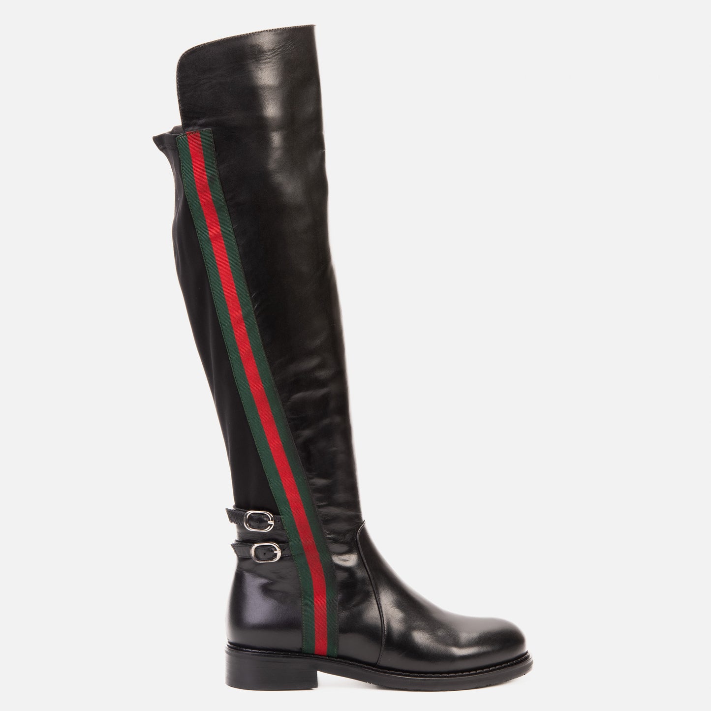Las botas de cuero negro de rodilla alta Manhattan Luxe