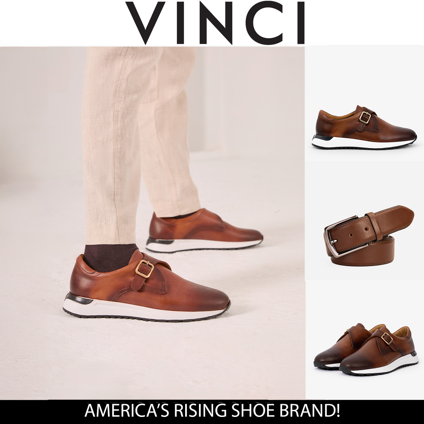 Zapatillas de piel color tostado Torino para hombre