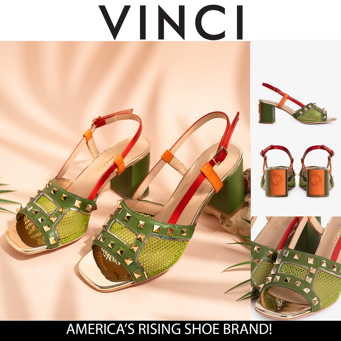 The Linea Green Leather Women Slingback Sandal