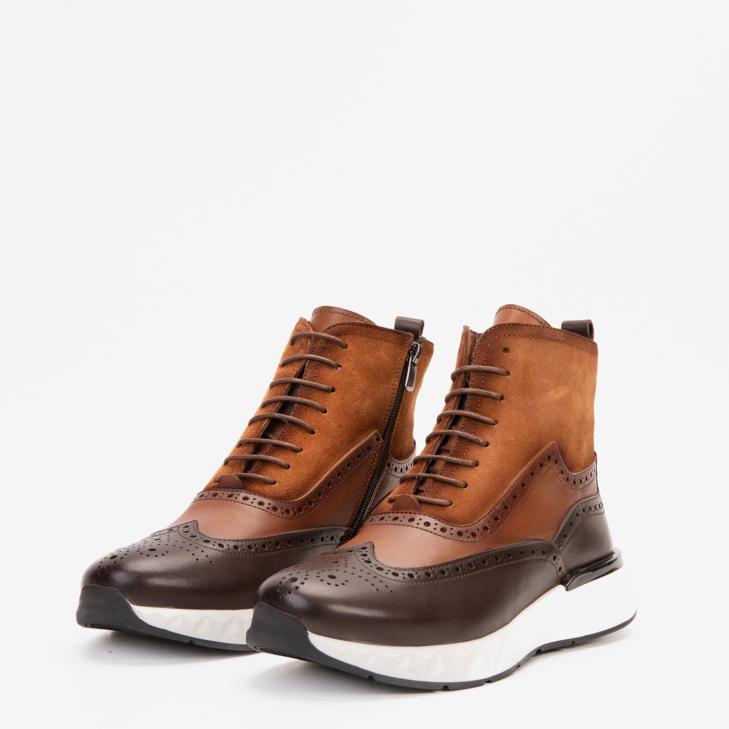 El Botín Casual para Hombre Brogue Wingtip de Cuero Marrón Regent