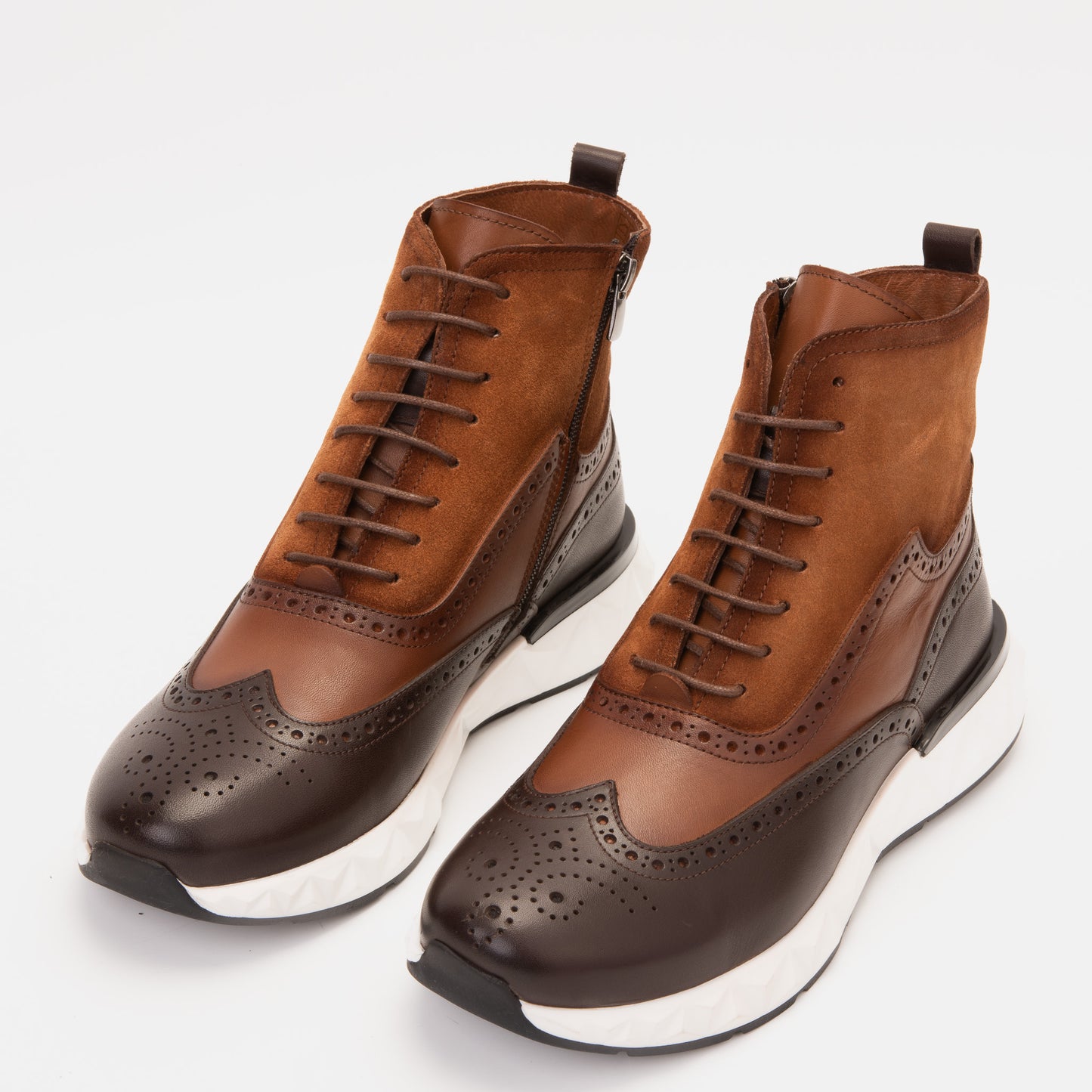 El Botín Casual para Hombre Brogue Wingtip de Cuero Marrón Regent
