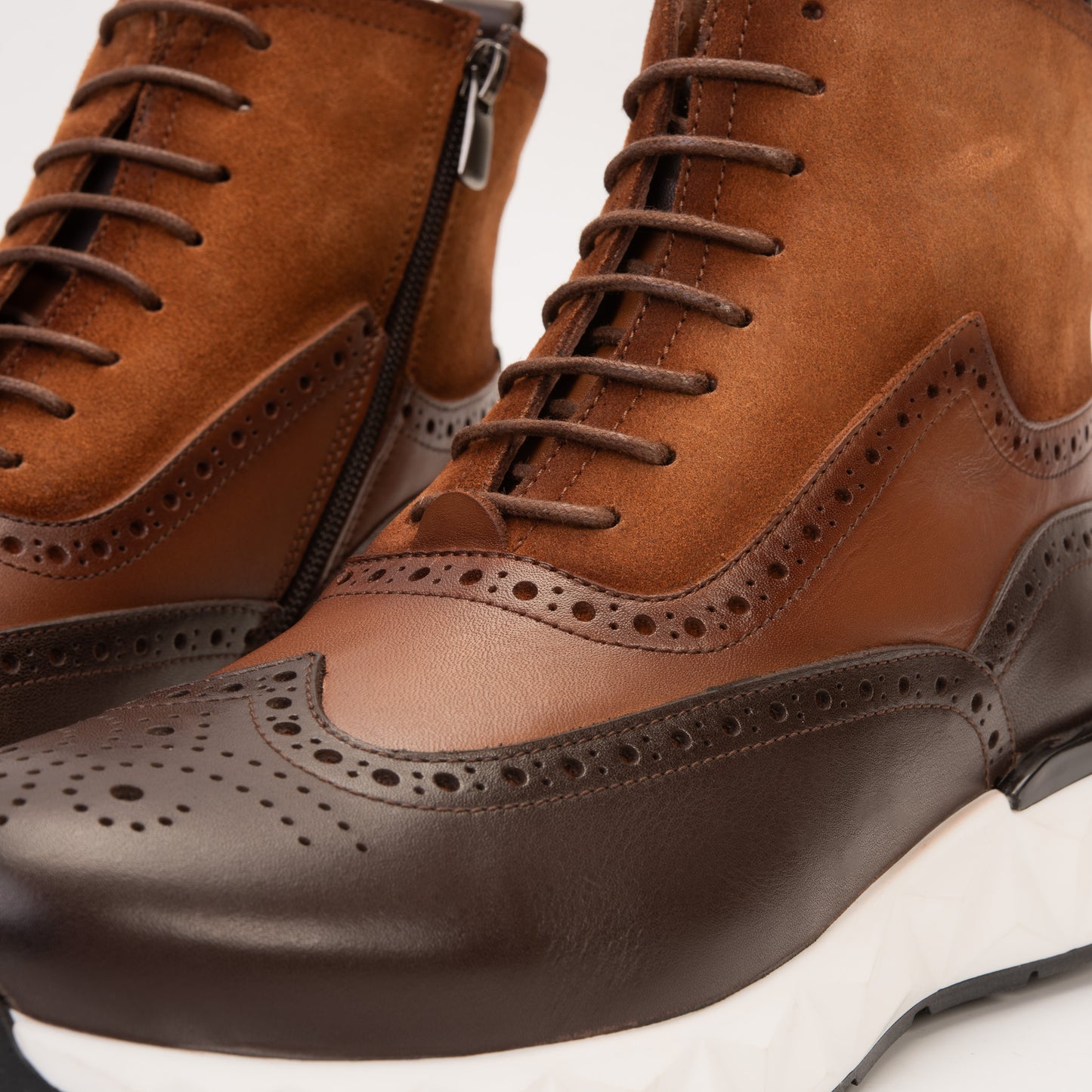 El Botín Casual para Hombre Brogue Wingtip de Cuero Marrón Regent
