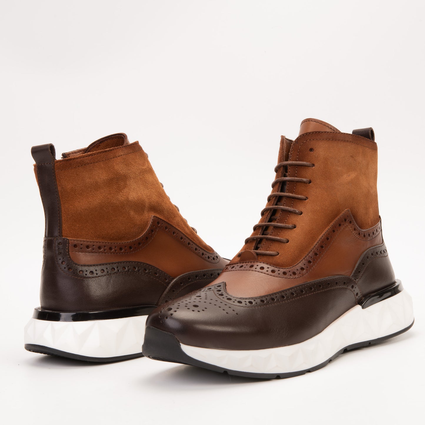 El Botín Casual para Hombre Brogue Wingtip de Cuero Marrón Regent