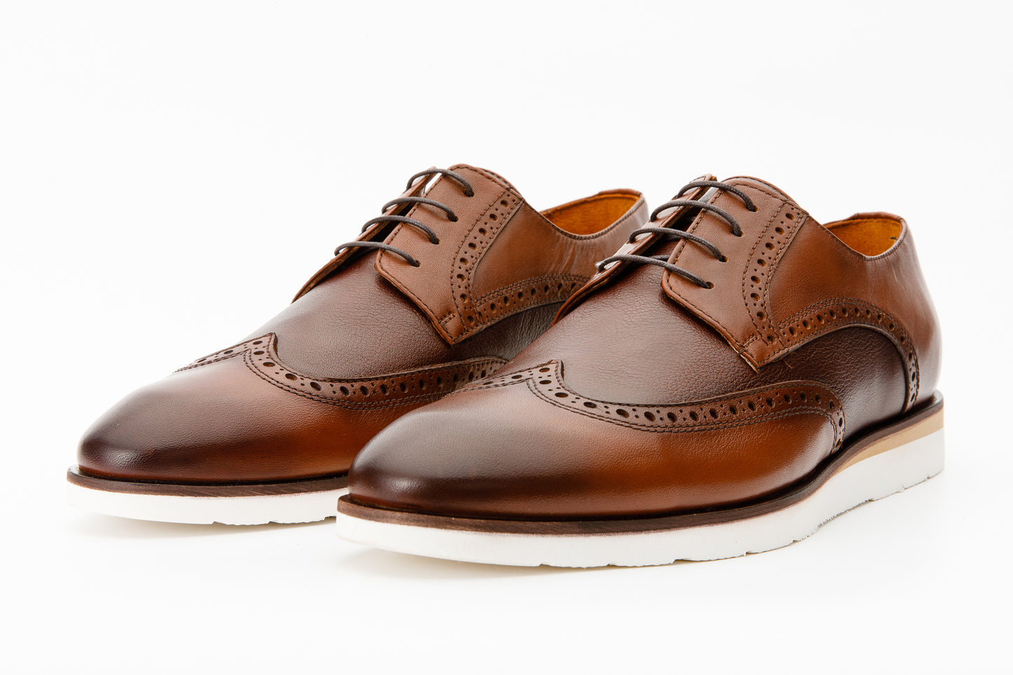 The Molise Tan Wingtip Semi Brogue Derby Men Shoe Final Sale!
