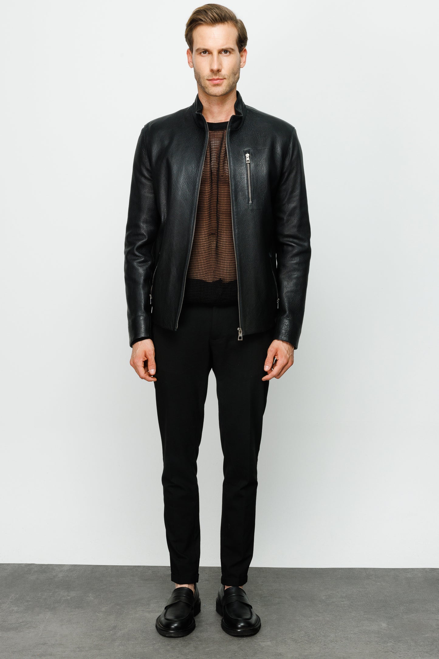 La chaqueta de cuero negra Blanchard para hombre