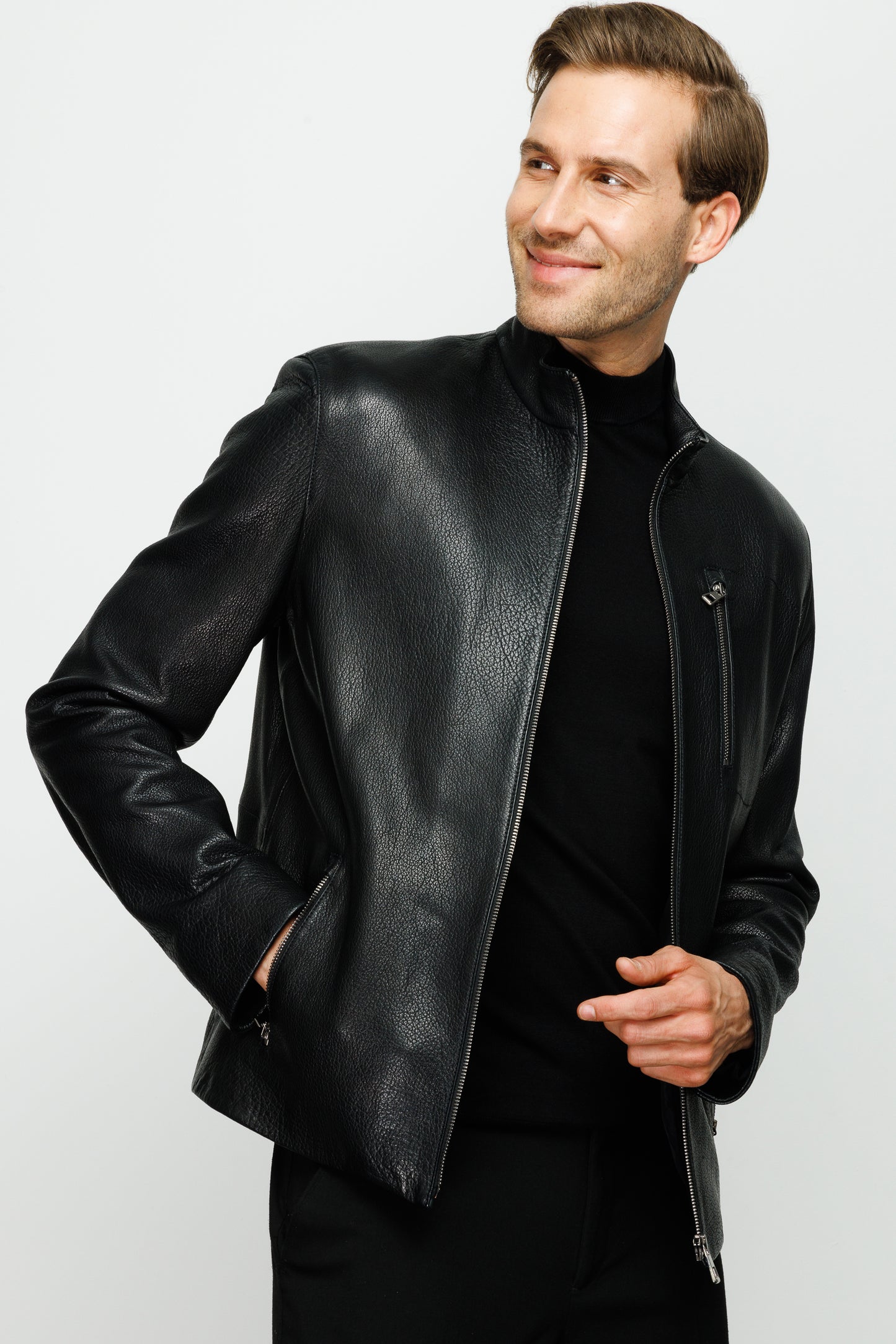 La chaqueta de cuero negra Blanchard para hombre