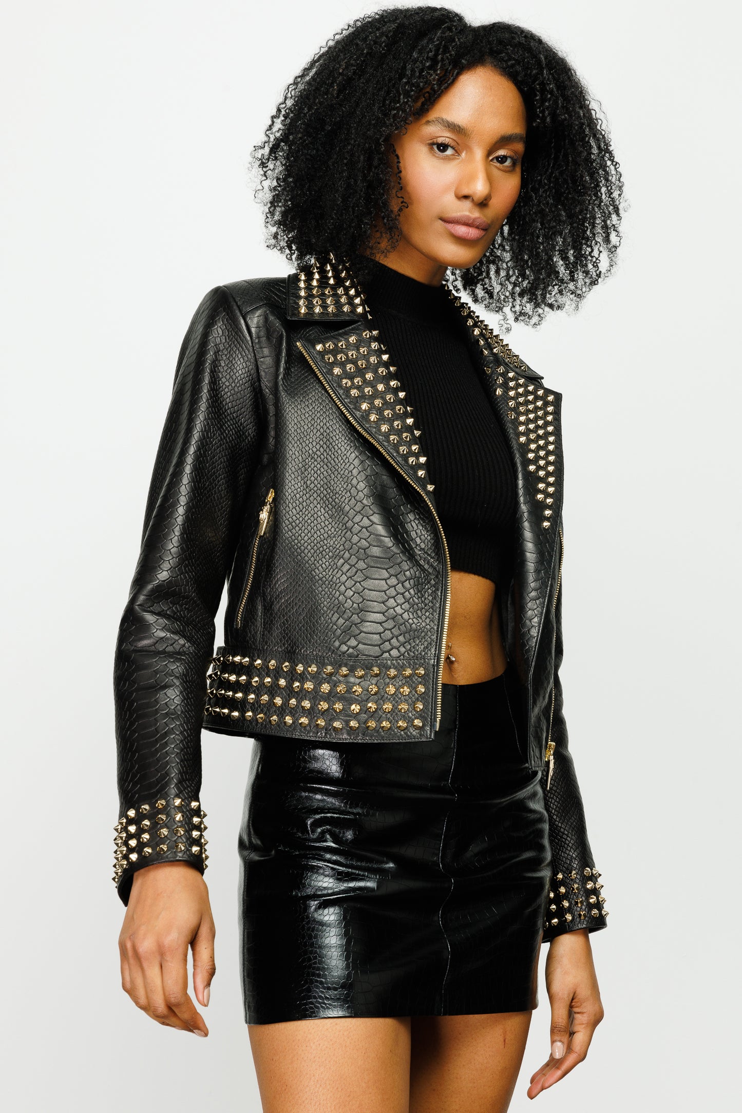 La Chaqueta de Cuero Negra Infanta para Mujeres