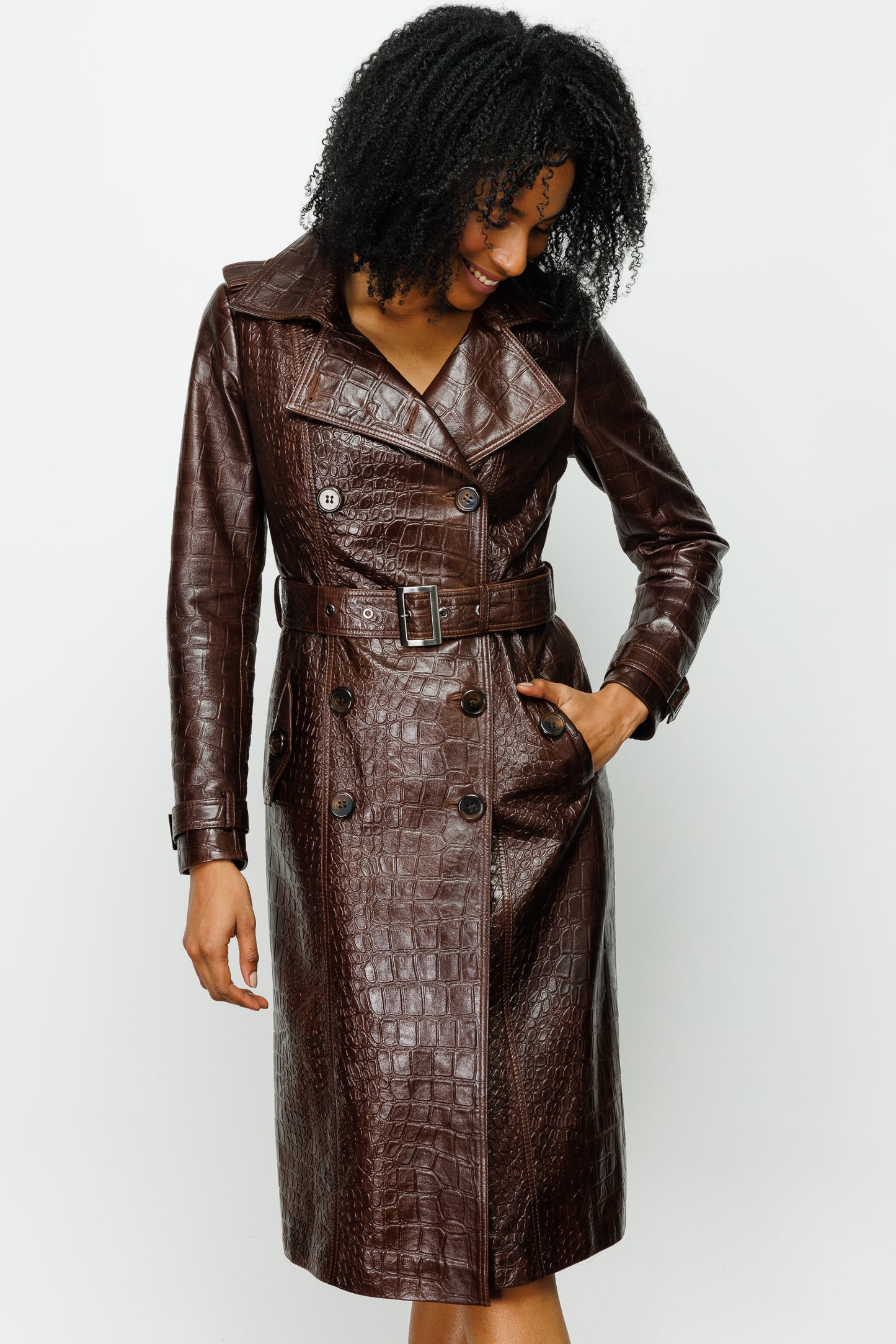 The Folcata Brown Leather Women Jacket
