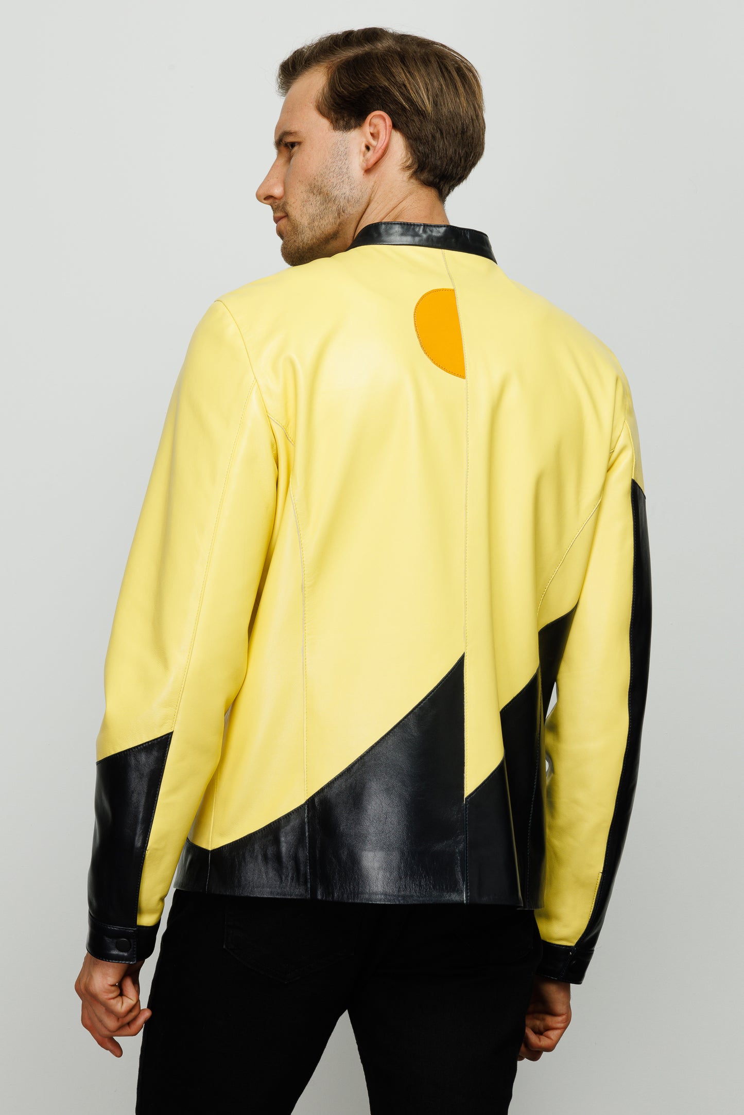 La chaqueta de cuero amarilla Galt para hombre