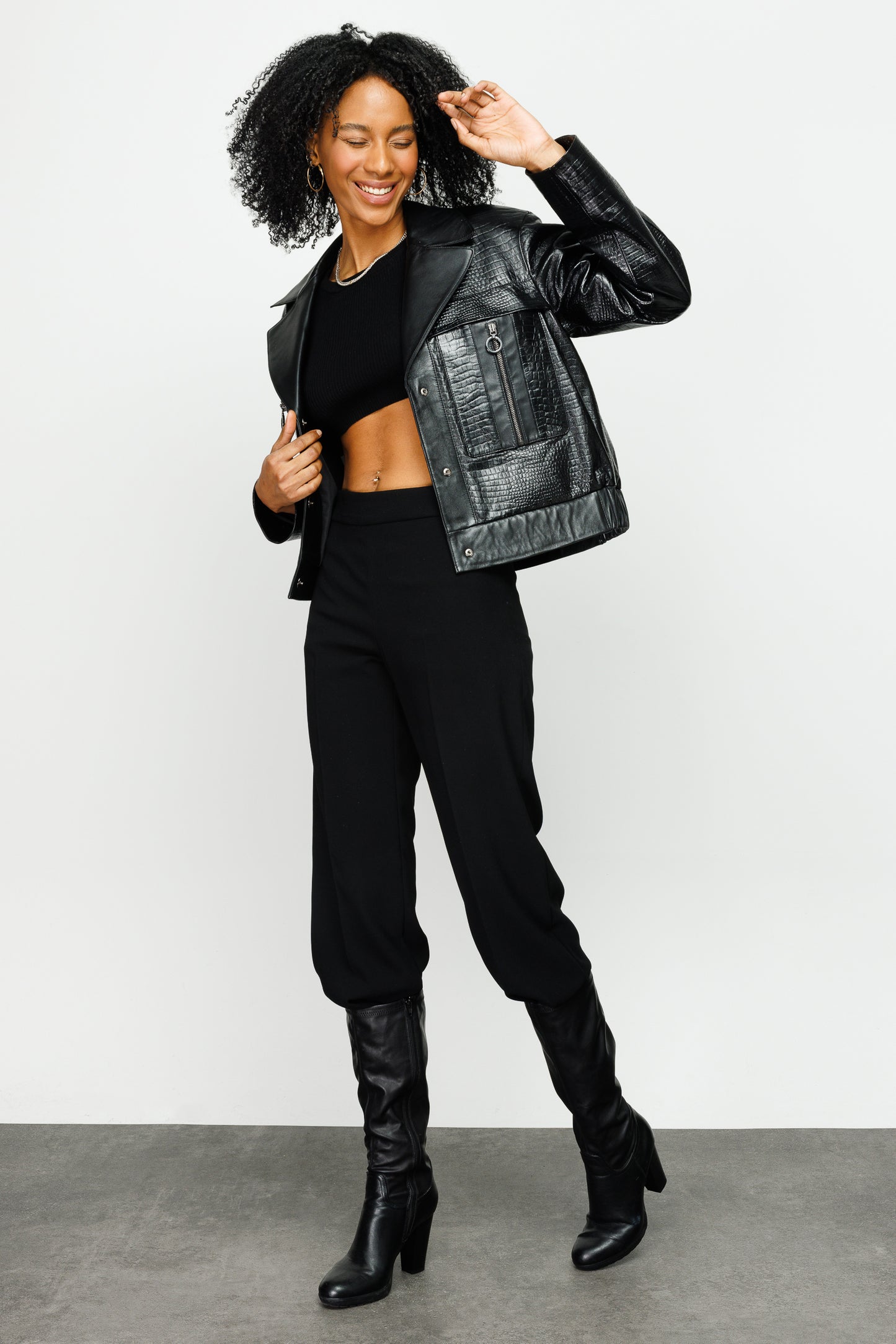 The Frozen Black Leather Women Jacket