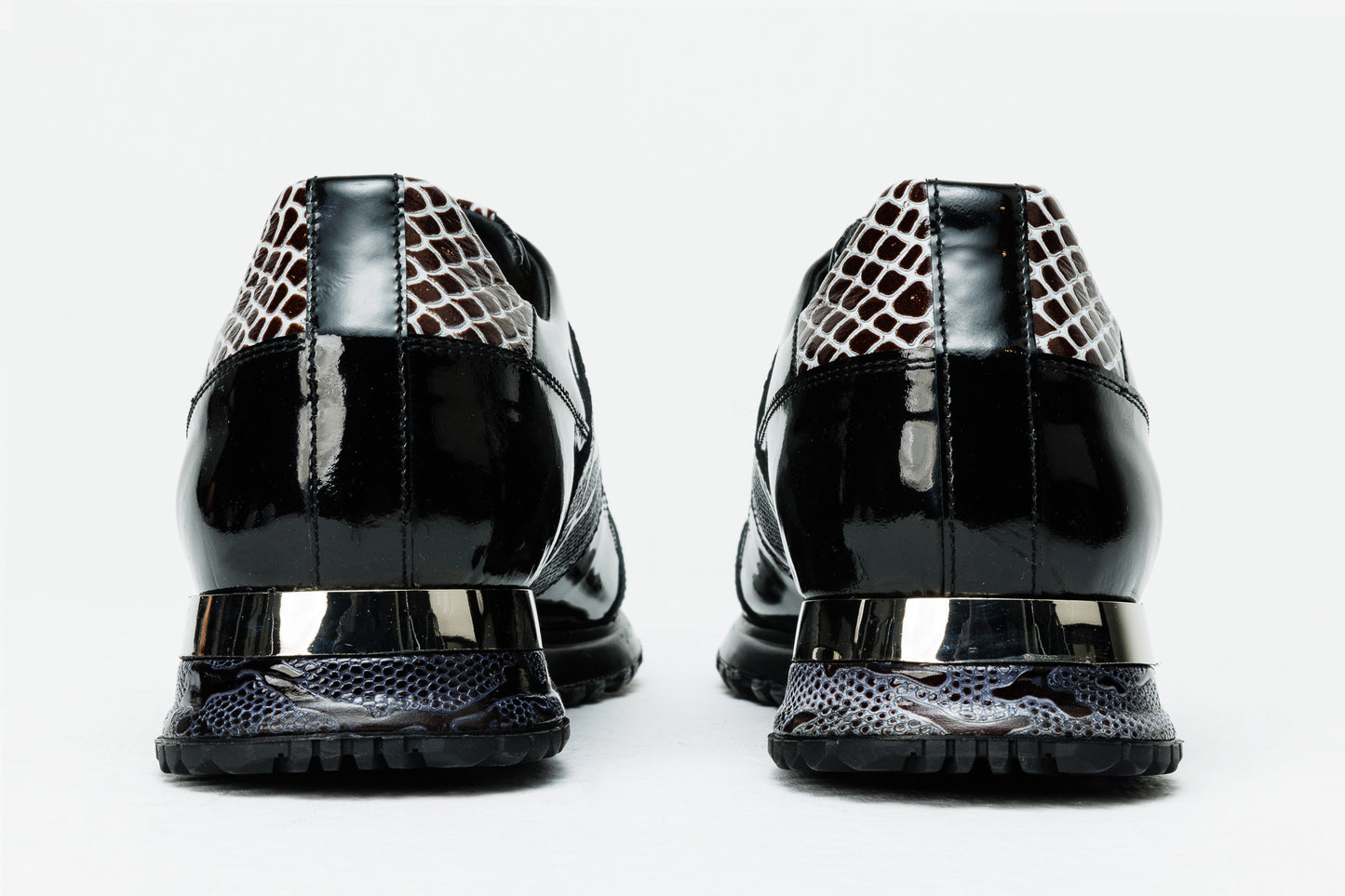 Zapatillas de deporte de cuero blanco y negro Milano Snk para hombre
