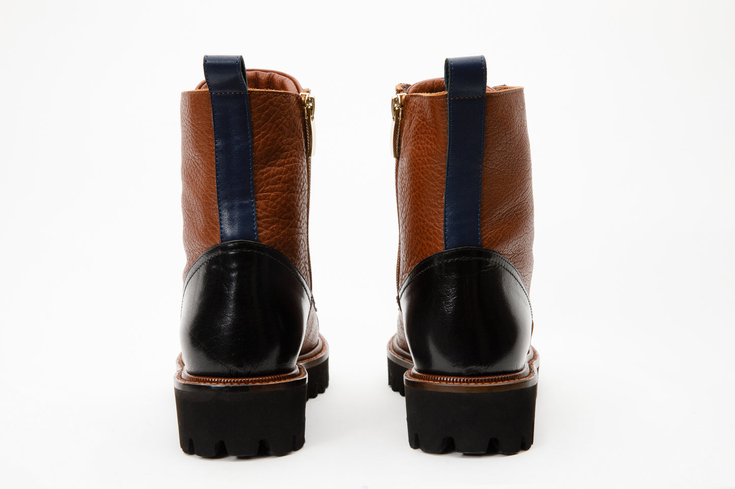 The Belgrad Brown  Leather Lace-Up Ankle Women Boot With a Side Zipper Final Sale!