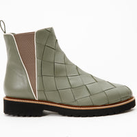 The Luisina Green Handwoven Leather Ankle Boot Final Sale!