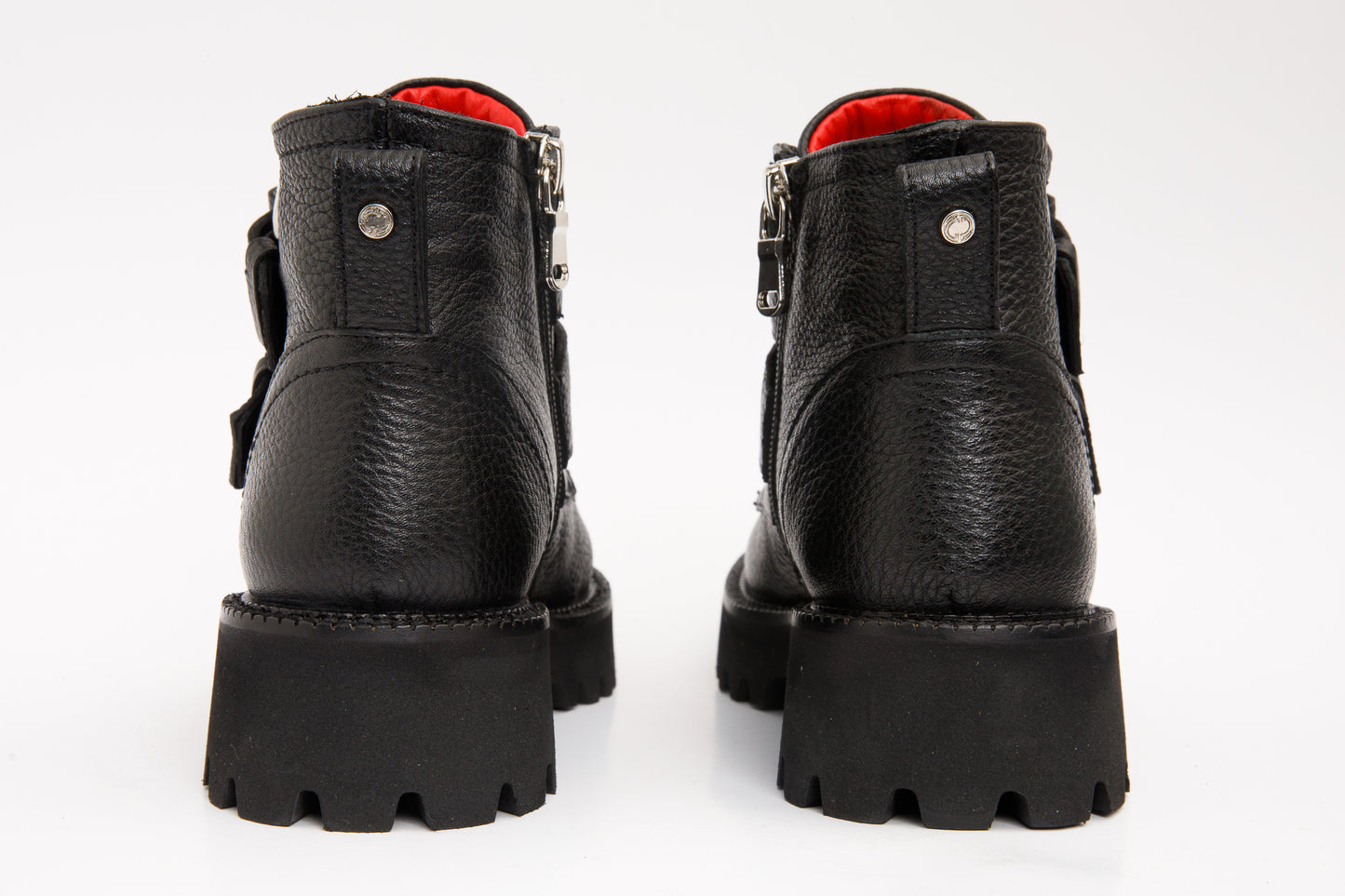 The Harry Black Leather Double Monk Ankle Women Boot Final Sale!