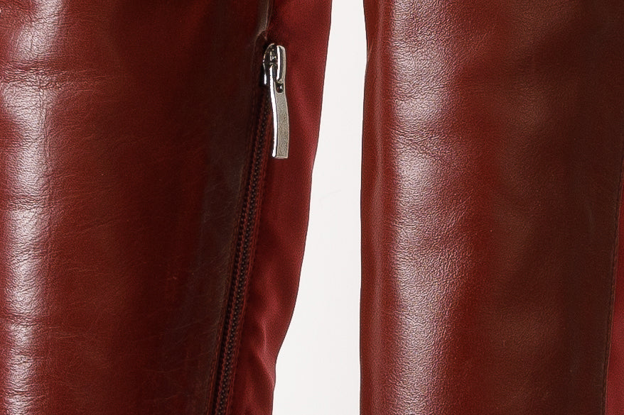The Harmony Belle Burgundy Leather Knee High Women Boot