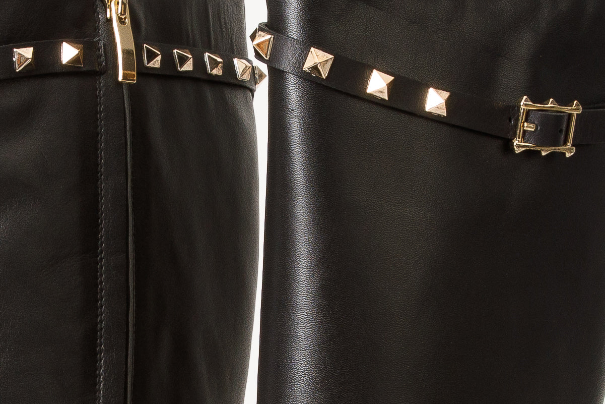The Rica Black Leather Knee High Women Boot Final Sale!
