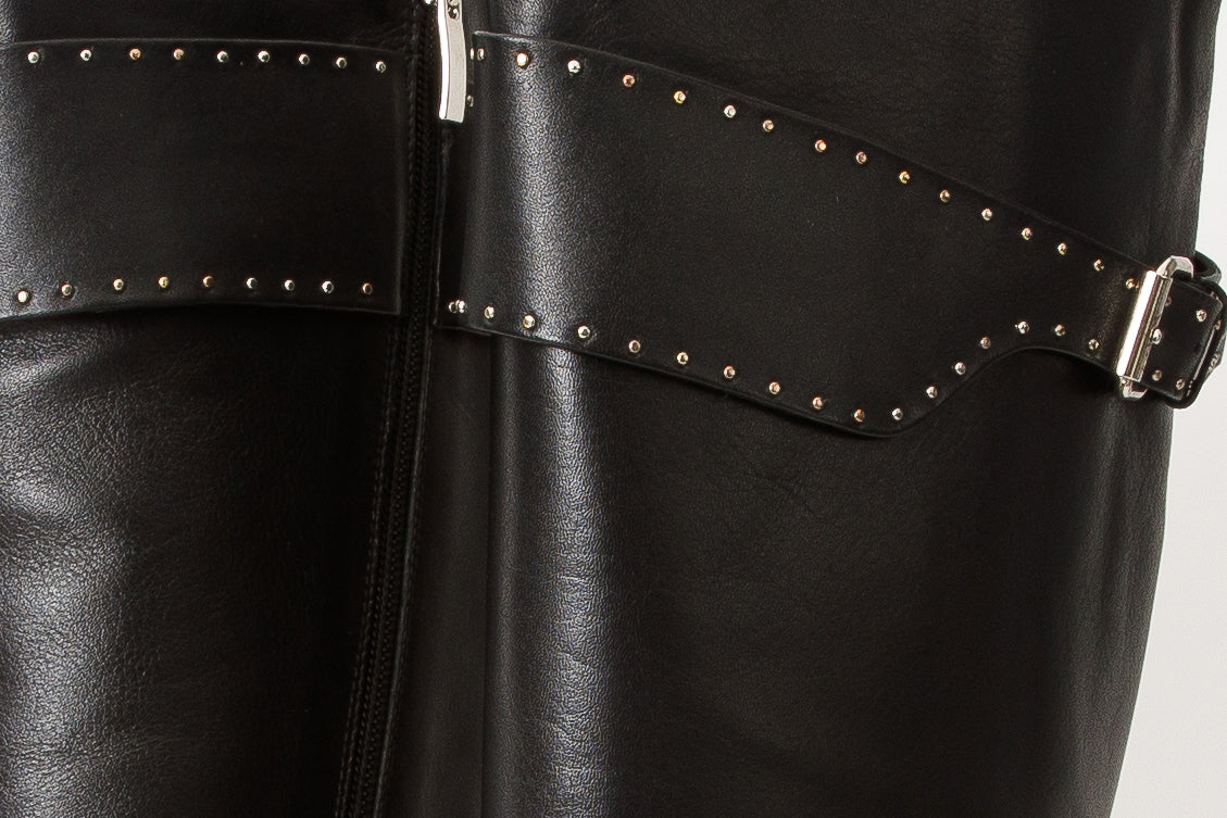 The Sariyer Black Leather Knee High Women Boot Final Sale!