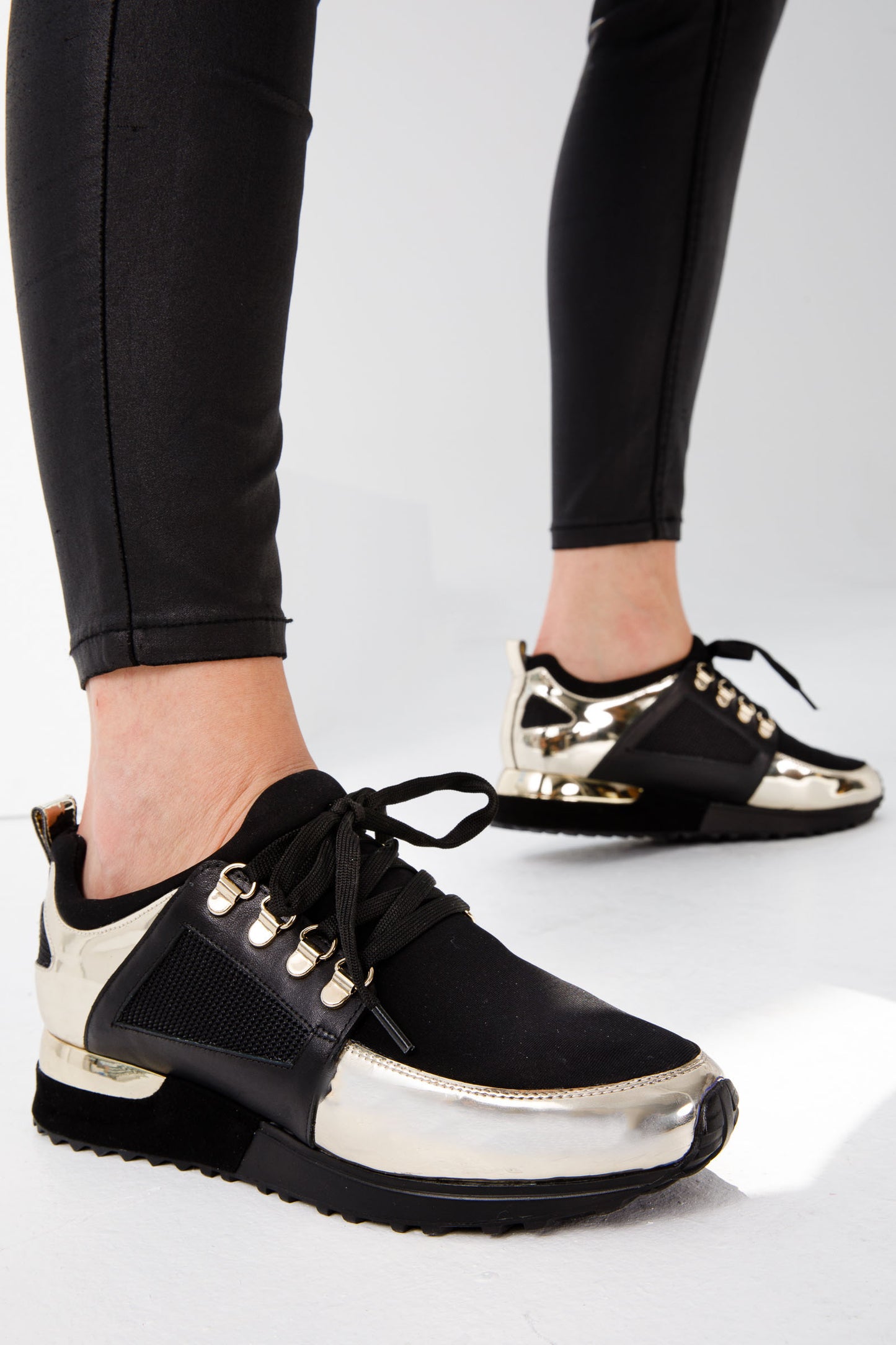 Zapatillas de deporte de piel dorada Emir para mujer, edición limitada
