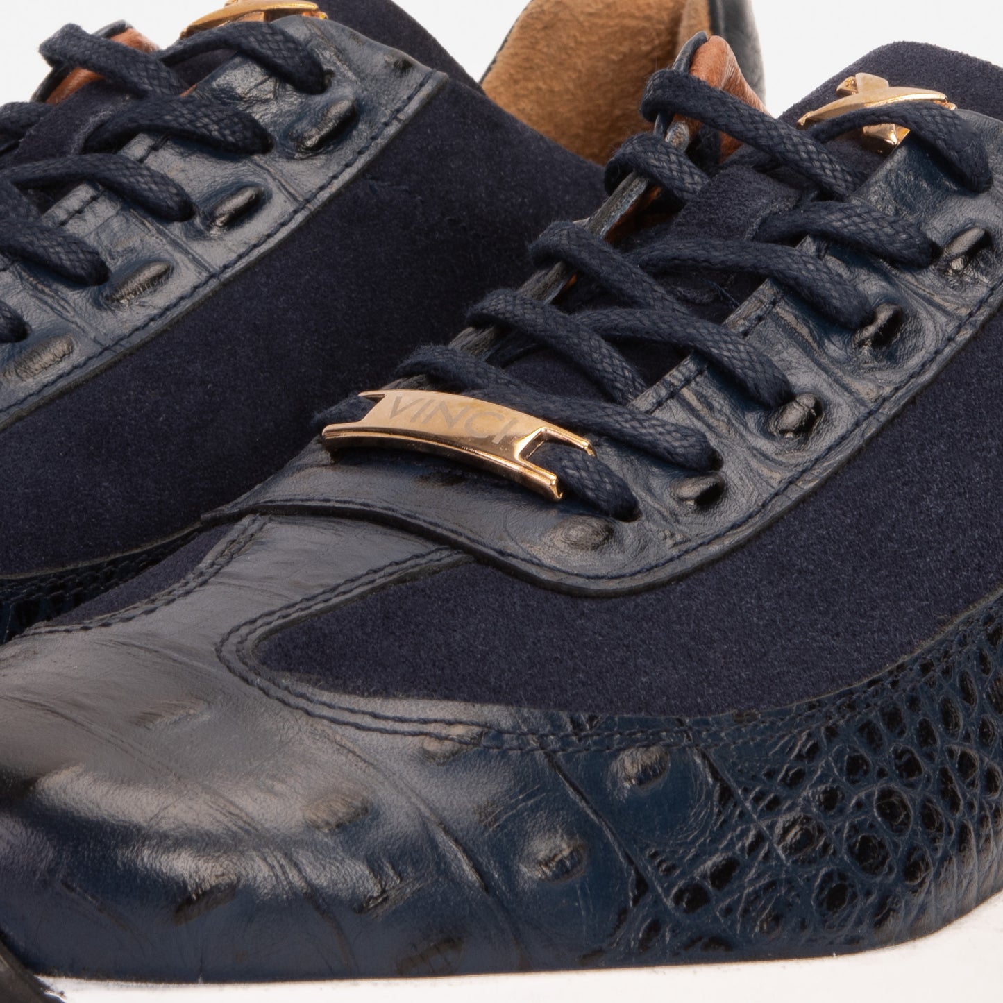 The Savamala Dark Blue Leather Men Sneaker