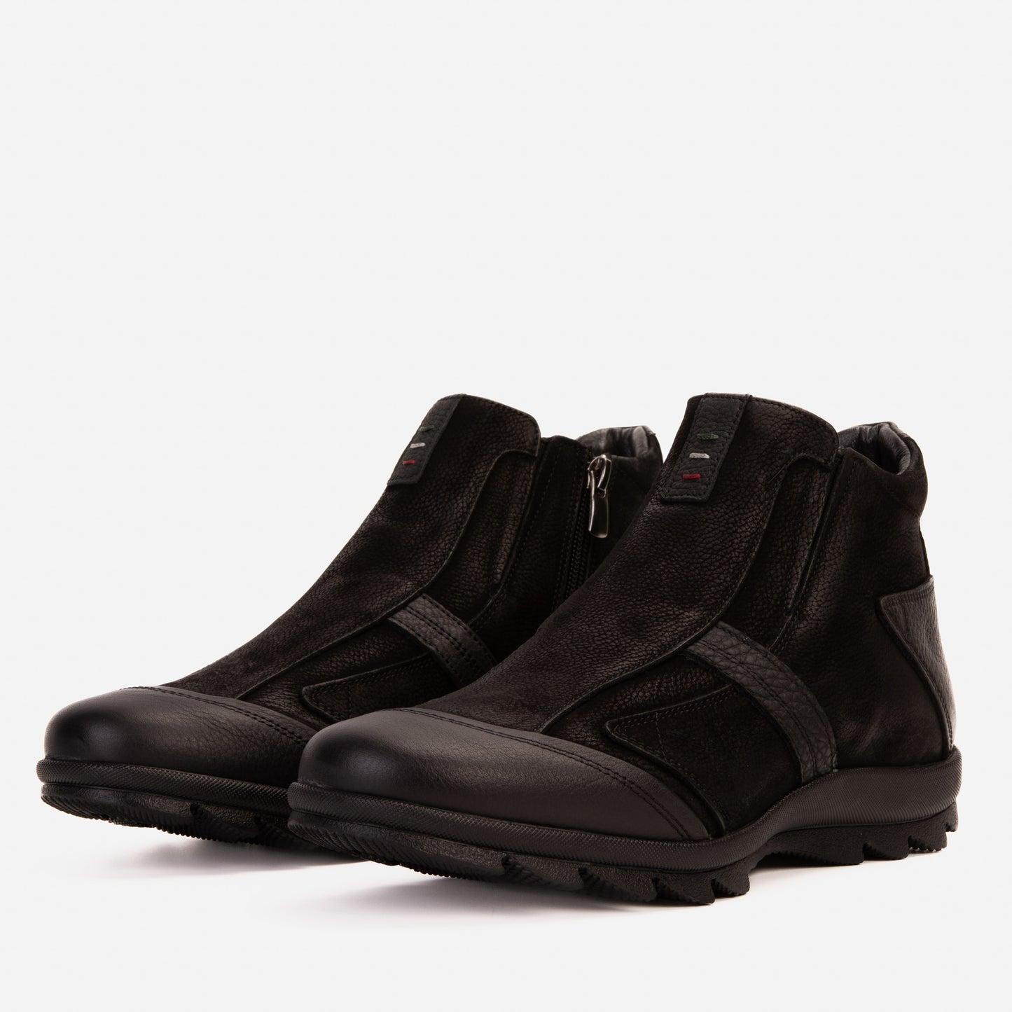 The Montreal Suede Black Leather Casual Zip-Up Ankle Men Boot